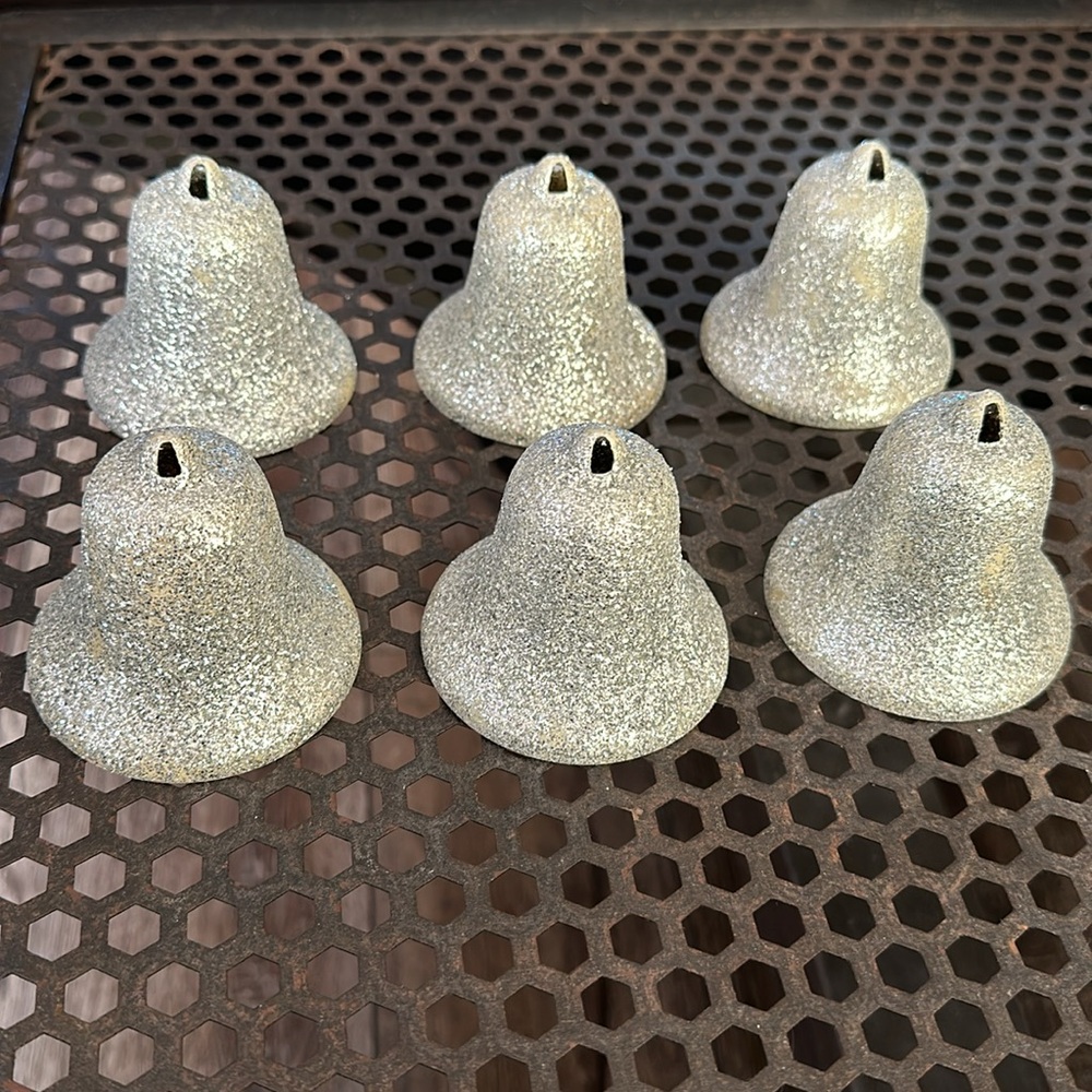 Glittery Bell Ornaments (6)